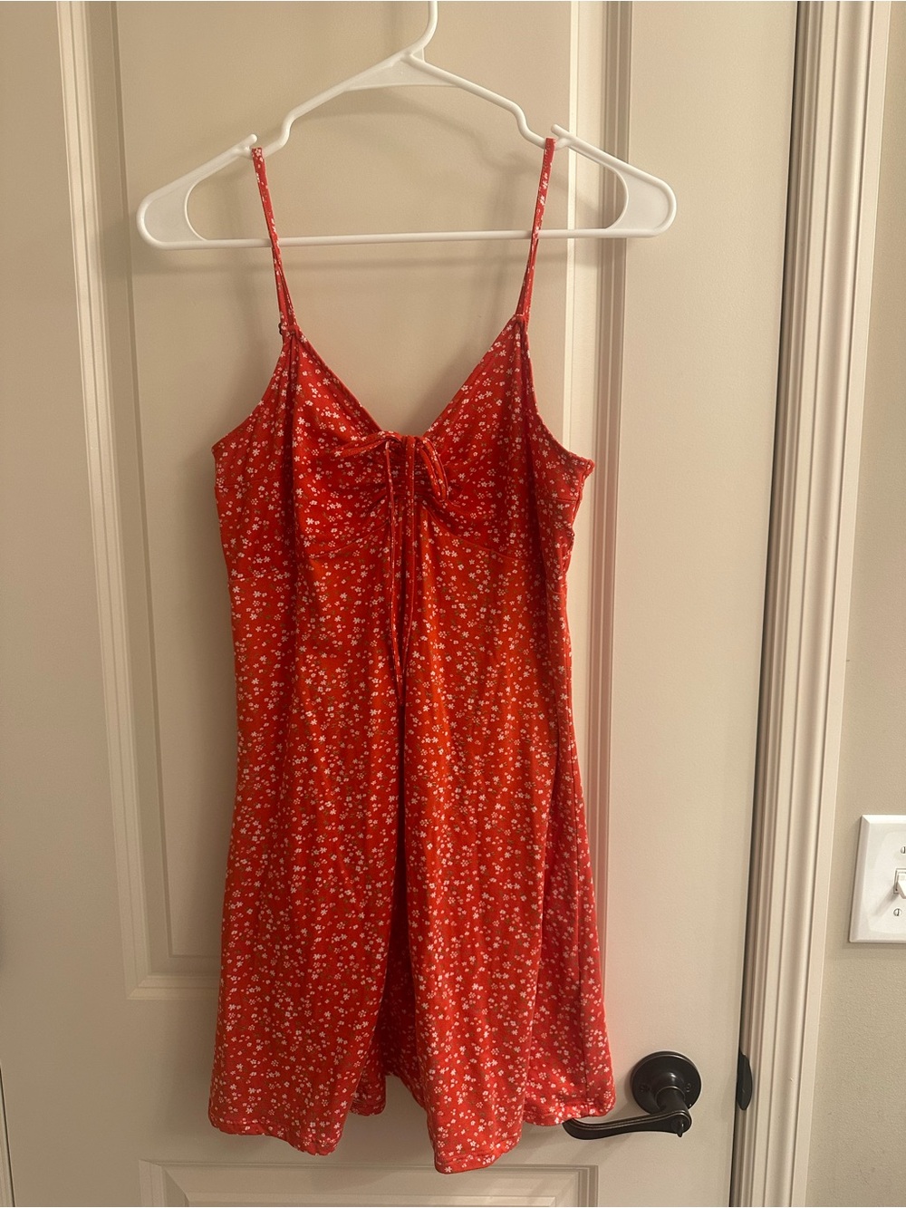 Hollister Knit Babydoll Dress | Red Floral | Size M | Like New